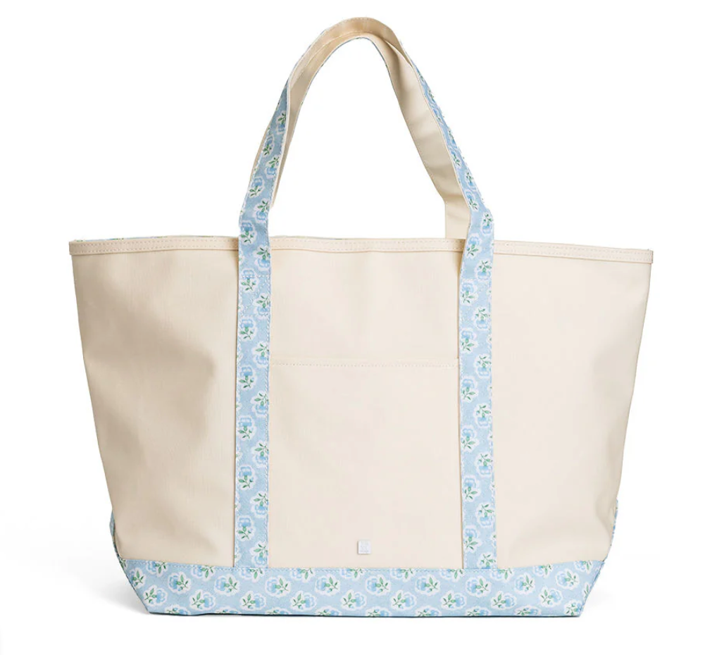 TRVL Maxi Tote - Coated Canvas - Petite Fleur Blue – Shop Bonnie Bee