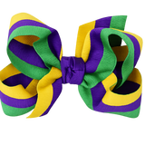 Mardi Gras Grosgrain Bow (ships mid February)
