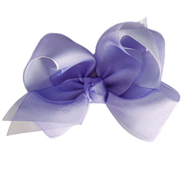 Powder Orchid Layered Organza/Grosgrain Bow