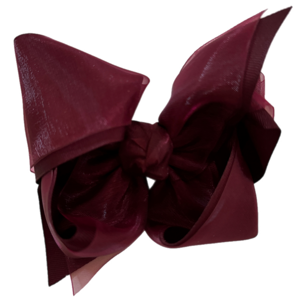 Maroon Layered Organza/Grosgrain Bow