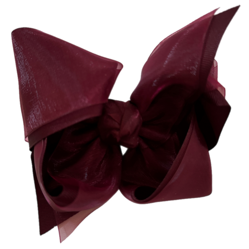 Maroon Layered Organza/Grosgrain Bow