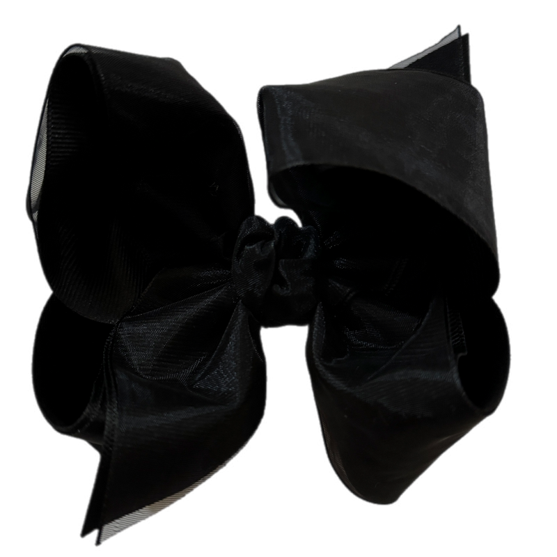 Black Layered Organza/Grosgrain Bow