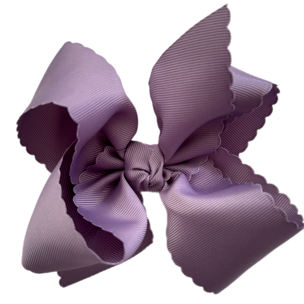 Lilac Scallop Edge Grosgrain Bow