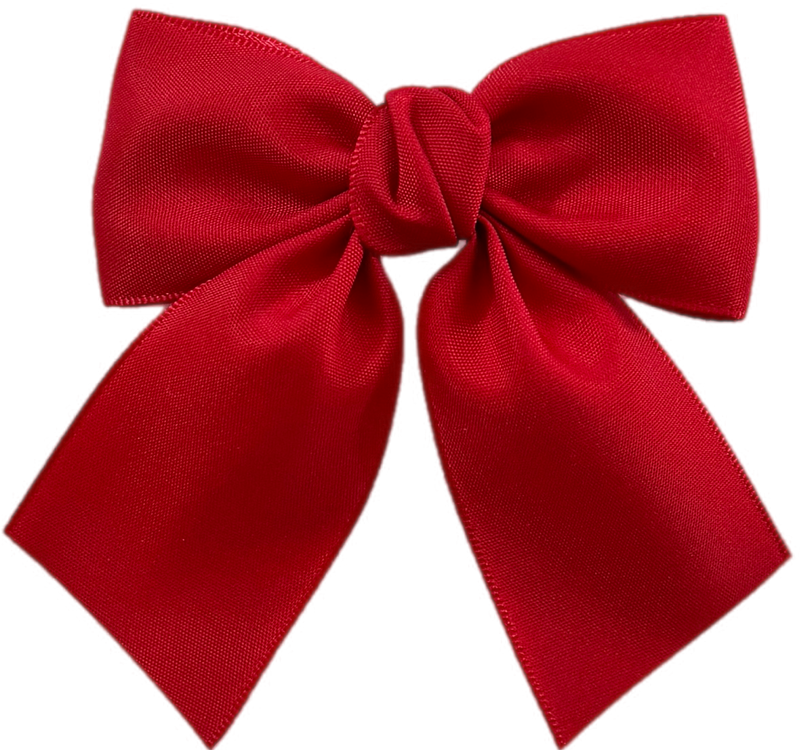 Red Schoolgirl Mini Bow in Matte Satin