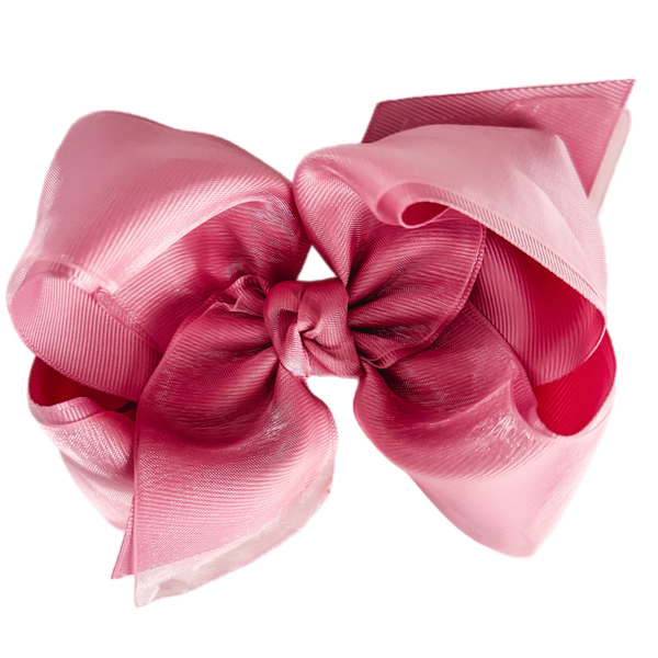 Rose Mauve Layered Organza/Grosgrain Bow