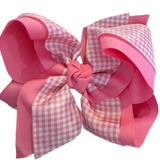 Barbie Check Double Grosgrain Bow