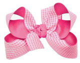 Barbie Check Double Grosgrain Bow
