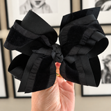 Black Layered Velvet Bow
