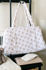 TRVL Quilted Grande Duffel in Teddy Bear | Shop Bonnie Bee