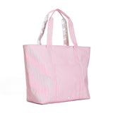 TRVL Jumbo Tote in Pimlico Stripe Dusty Rose | Shop Bonnie Bee