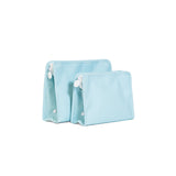 TRVL Roadie Large Zip Pouch in Coated Canvas Lake Blue | Shop Bonnie Bee