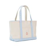 TRVL Medium Tote in Coated Canvas Natural With Ballet Mist Trim | Shop Bonnie Bee