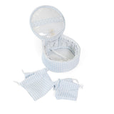 TRVL Quilted Jewel Round in Pimlico Stripe Blue | Shop Bonnie Bee