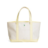 TRVL Medium Tote in Ernie Coated Canvas Natural With Buttercup Trim | Shop Bonnie Bee