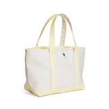 TRVL Medium Tote in Ernie Coated Canvas Natural With Buttercup Trim | Shop Bonnie Bee