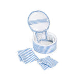 TRVL Quilted Jewel Round in Pimlico Stripe Chambray | Shop Bonnie Bee