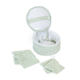 TRVL Quilted Jewel Round in Pimlico Stripe Sage | Shop Bonnie Bee