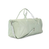 TRVL Xl Weekender Duffel Bag in Pimlico Stripe Sage | Shop Bonnie Bee