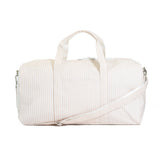 TRVL Xl Weekender Duffel Bag in Pimlico Stripe Sand | Shop Bonnie Bee