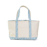 TRVL Medium Tote in Coated Canvas Natural With Hamptons Trim | Shop Bonnie Bee