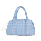 TRVL Quilted Grande Duffel in Pimlico Stripe Chambray | Shop Bonnie Bee