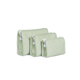 TRVL Roadie Large Zip Pouch in Pimlico Stripe Sage | Shop Bonnie Bee