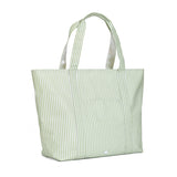 TRVL Jumbo Tote in Pimlico Stripe Sage | Shop Bonnie Bee