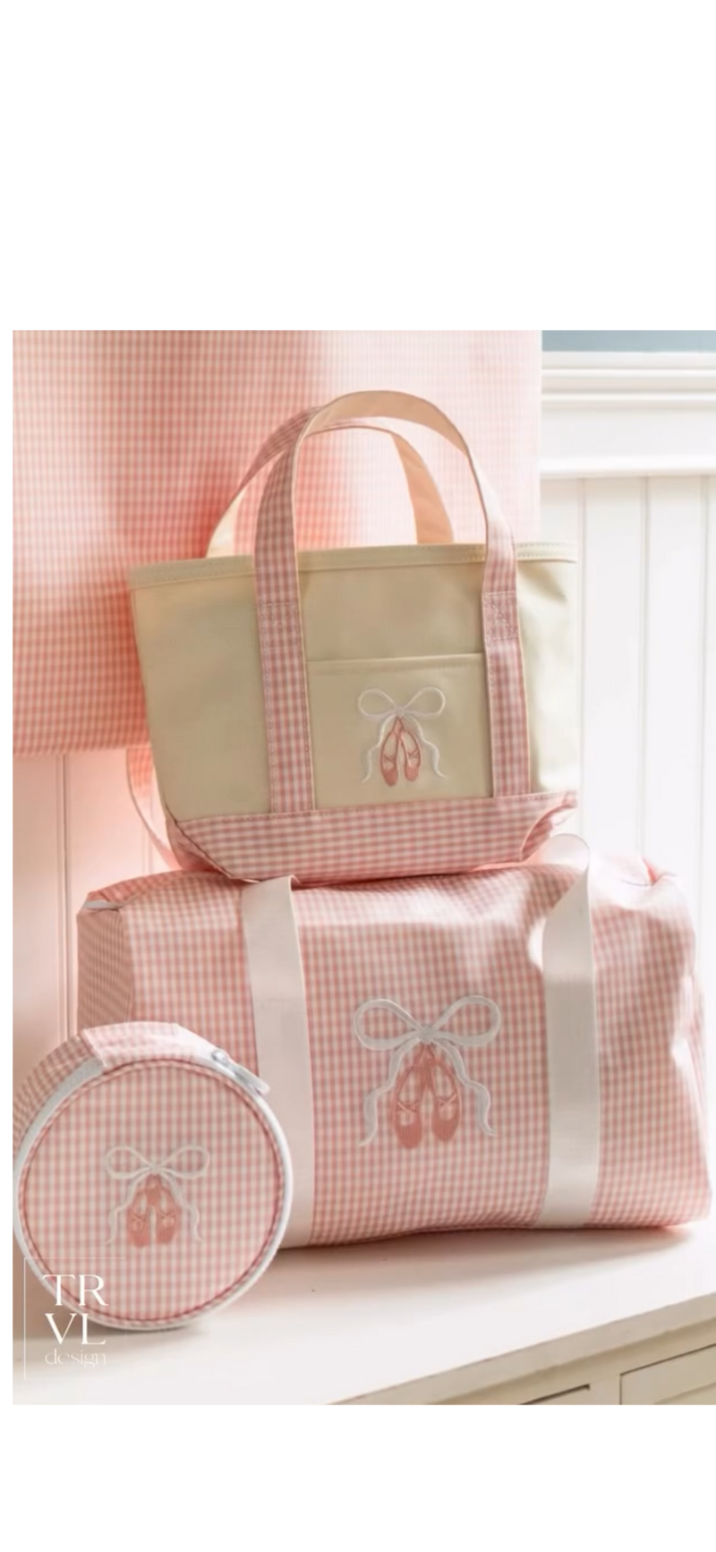 TRVL Ballerina Collection Mini Packer Small Duffel Bag in Taffy Gingham