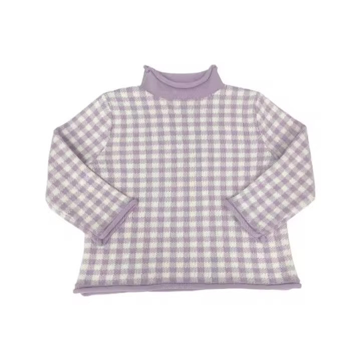 PREORDER FOR OCTOBER 15 SHIPPING Rollneck Sweater, Gingham