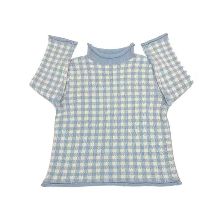 PREORDER FOR OCTOBER 15 SHIPPING Rollneck Sweater, Gingham