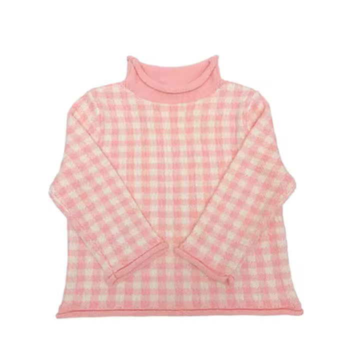PREORDER FOR OCTOBER 15 SHIPPING Rollneck Sweater, Gingham