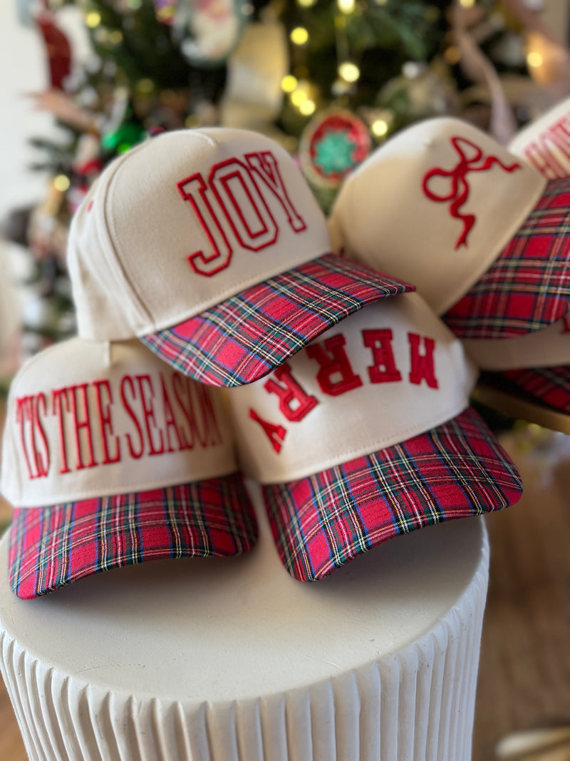 Christmas Plaid Baseball Caps