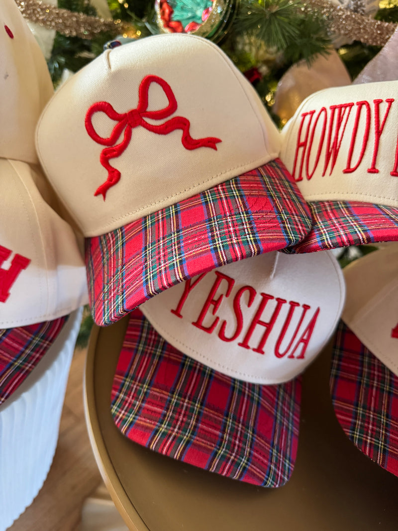 Christmas Plaid Baseball Caps