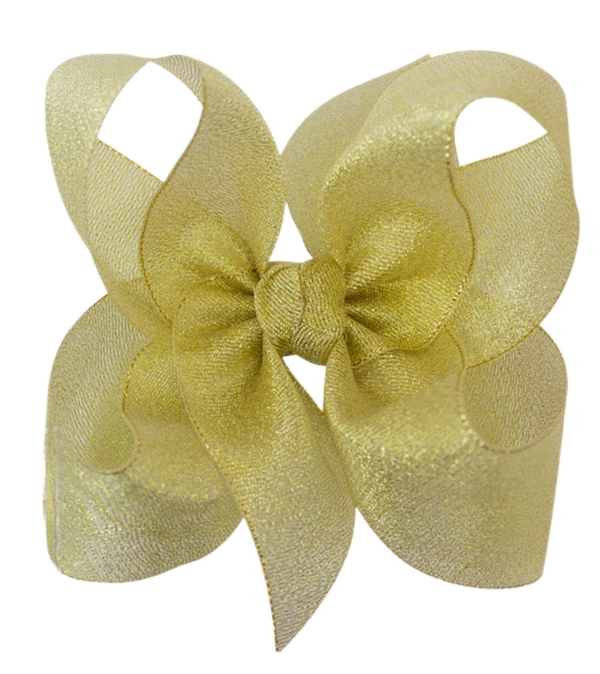 Gold Metallic Grosgrain Bow