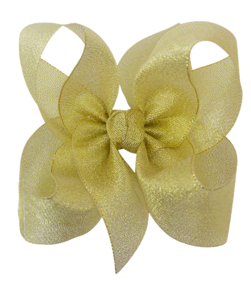 Gold Metallic Grosgrain Bow