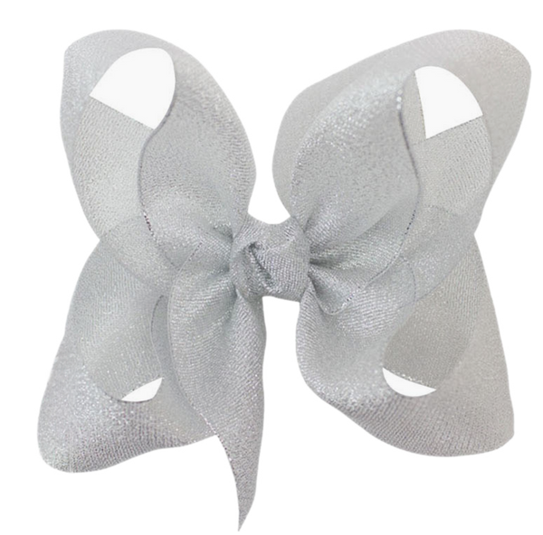 Silver Metallic Grosgrain Bow