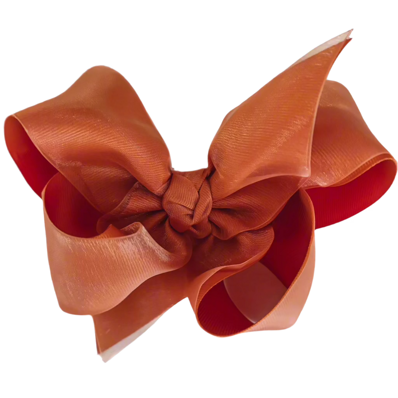 Pumpkin Layered Organza/Grosgrain Bow