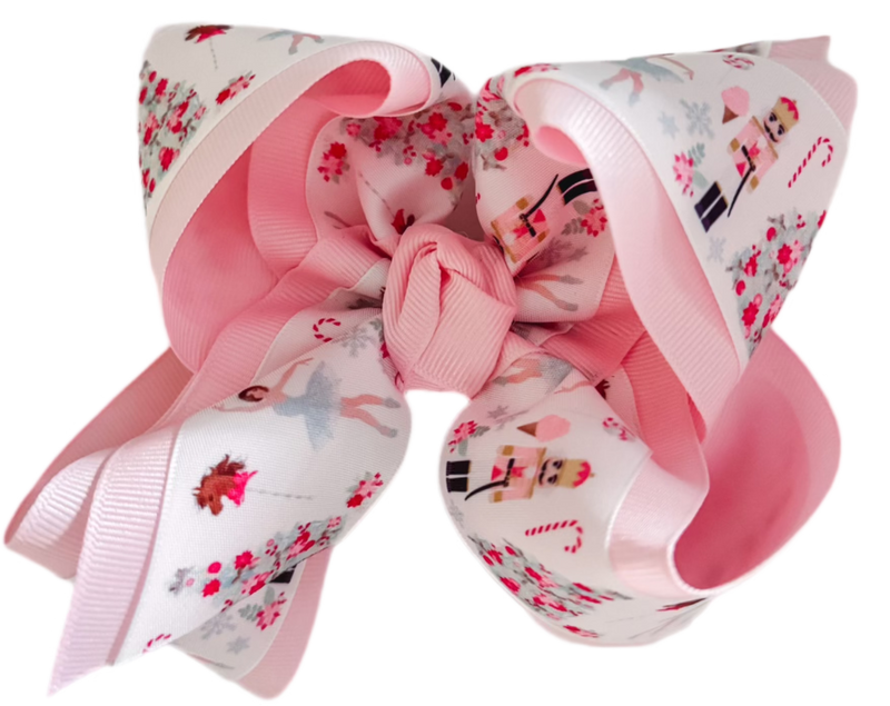 Bubblegum Layered Nutcracker Grosgrain Bow