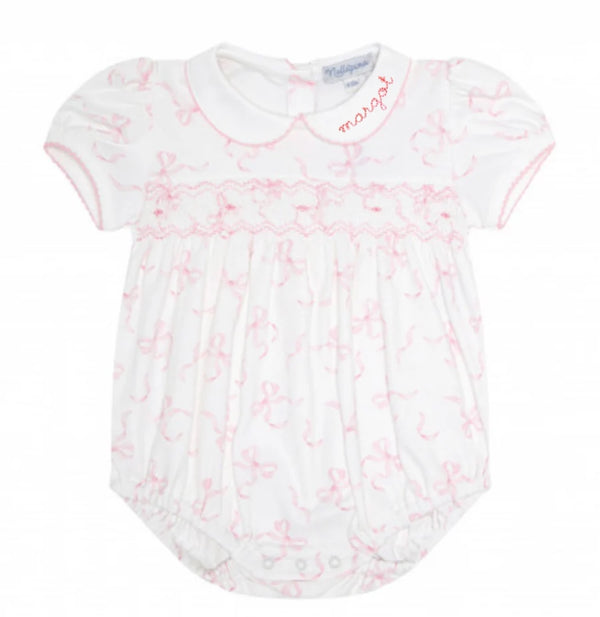 Nellapima Charming Bows Print Smocked Bubble