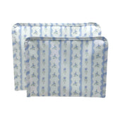 TRVL Roadie Large Zip Pouch in Ribbon Floral Blue | Shop Bonnie Bee
