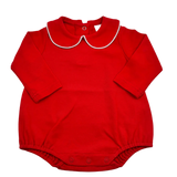 Long Sleeve Bubble Romper with piped collar