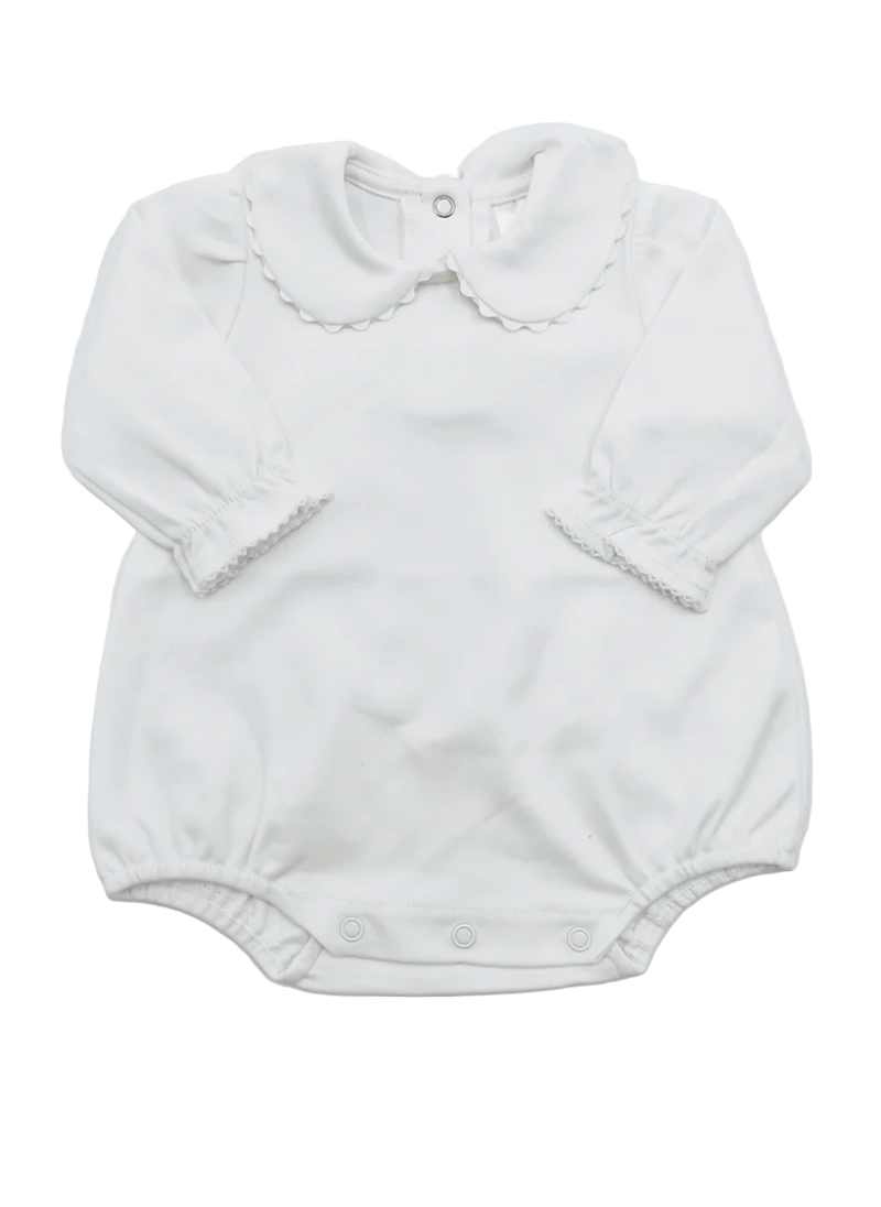 Scallop Collared Long Sleeve Bubble Romper
