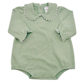 Scallop Collared Long Sleeve Bubble Romper