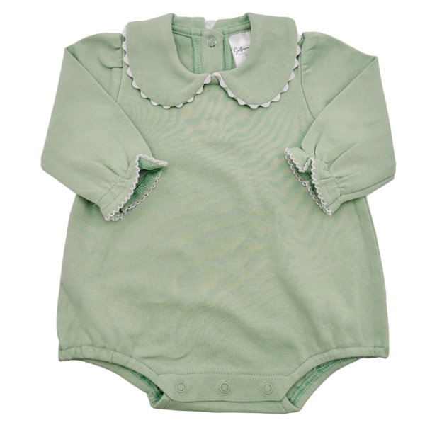 Scallop Collared Long Sleeve Bubble Romper