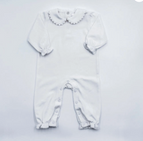 Scallop Collar Long Sleeve Romper