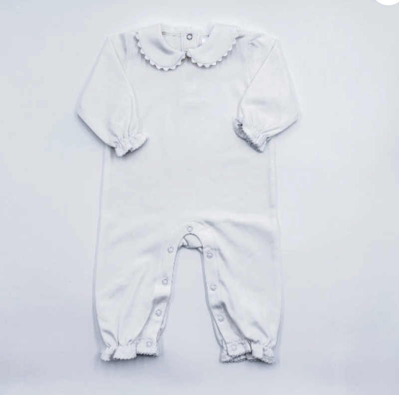 Scallop Collar Long Sleeve Romper