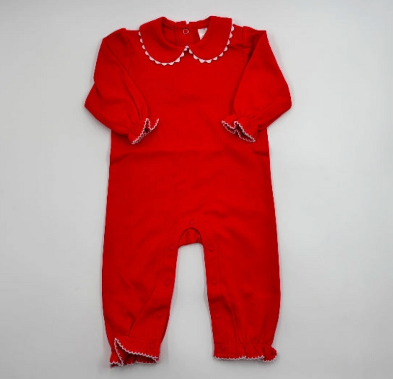 Scallop Collar Long Sleeve Romper