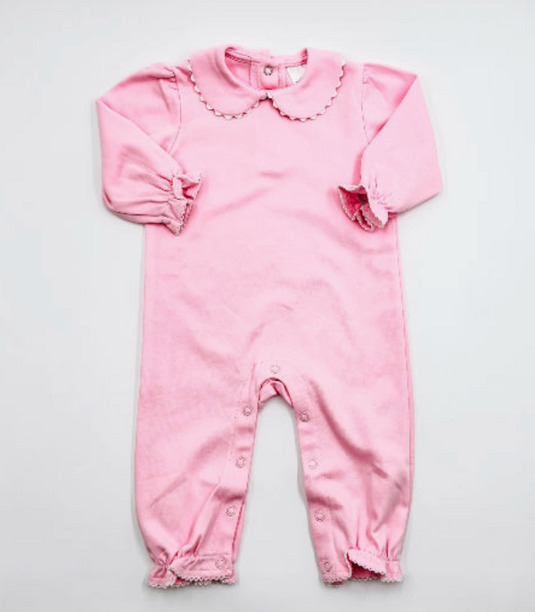 Scallop Collar Long Sleeve Romper