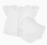 Paty Knit, 2 PC Diaper Set with Flutter Sleeves