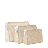 TRVL Roadie Large Zip Pouch in Pimlico Stripe Sand | Shop Bonnie Bee